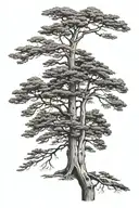 4 trees; pecan tree, Western hemlock tree, Eastern white pine tree, and a Sitka spruce tree  tattoo design idea