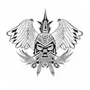 Aztec eagle tattoo design idea