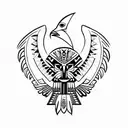 Aztec eagle tattoo design idea