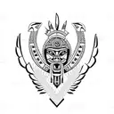 Aztec eagle tattoo design idea
