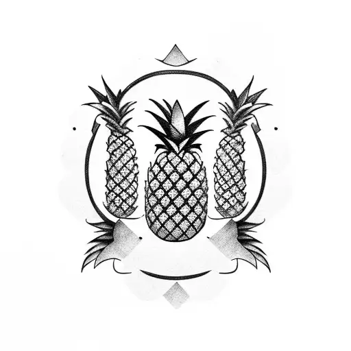 Pineapple tattoo design idea