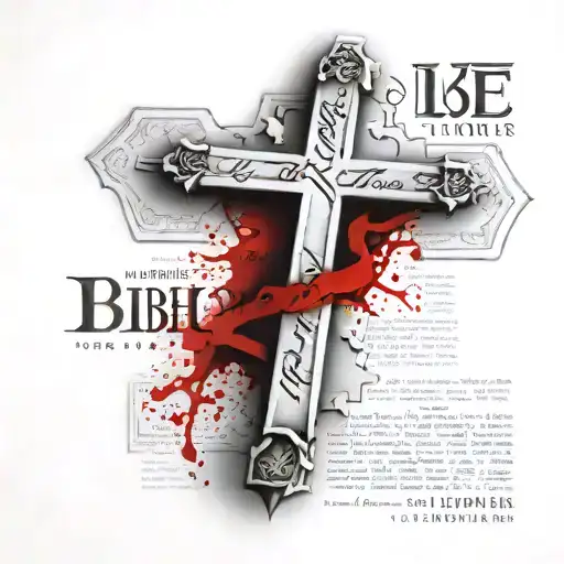 bible verse joshua 24:15 with cross tattoo design idea