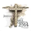 bible verse joshua 24:15 with cross tattoo design idea