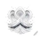 waves in shape of heart tattoo design idea