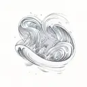 waves in shape of heart tattoo design idea
