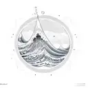 waves in shape of heart tattoo design idea