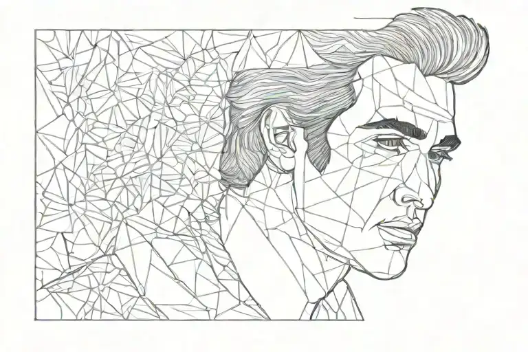 Elvis portrait made out of quilt squares tattoo design idea