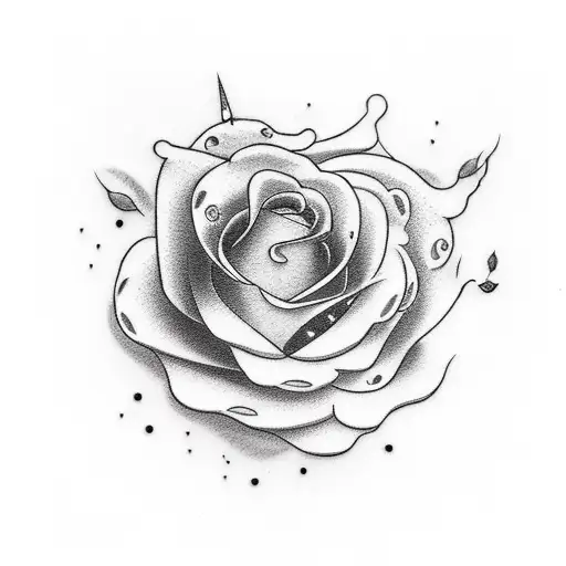 rose guitar swallow tattoo design idea