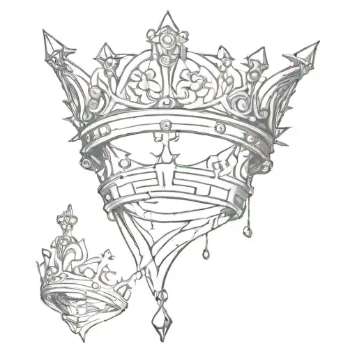 crown broken into 3 sections tattoo design idea