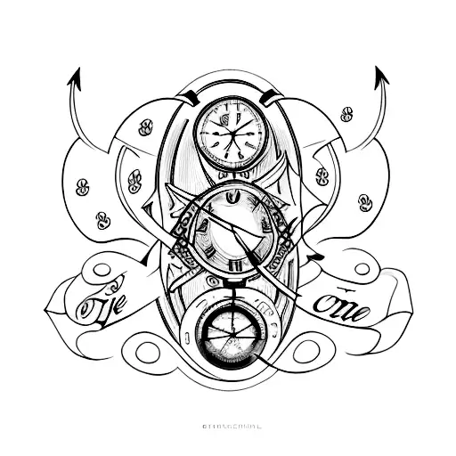 tempus fugit, carpe diem tattoo design idea