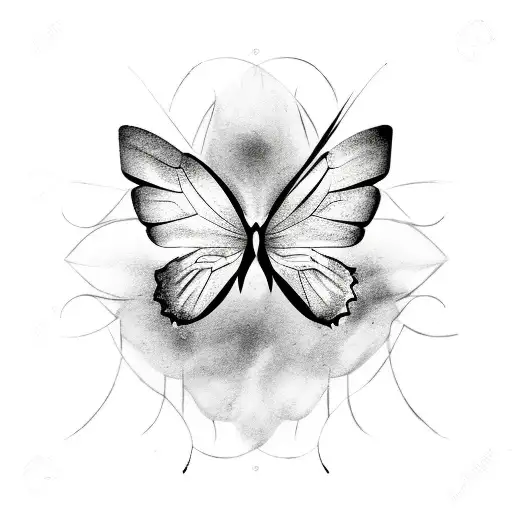 tattoo of butterfly with sharp wings and negative space tattoo design idea