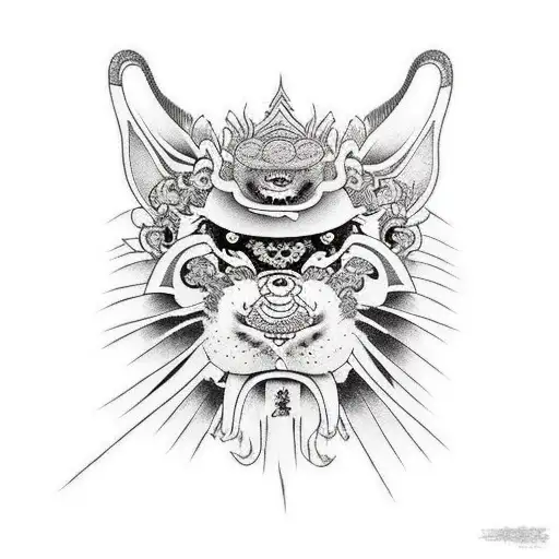 shogun with animal tattoo design idea