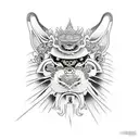 shogun with animal tattoo design idea