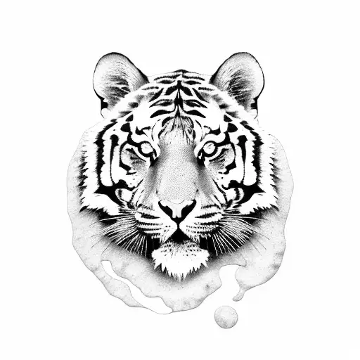 tiger face tattoo design idea