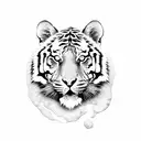 tiger face tattoo design idea