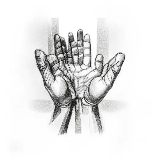praying hands  tattoo design idea
