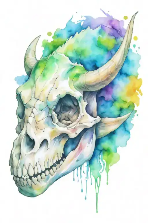 dinosaur triceratops dinosaur skull tattoo design idea