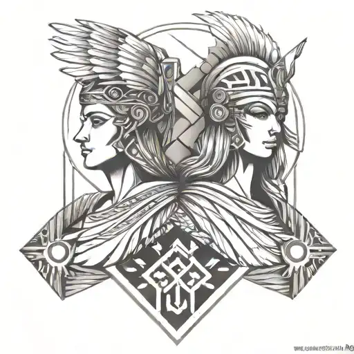athena greek goddess tattoo design idea