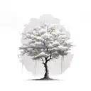 Tree growing out of crack in concrete tattoo design idea