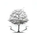 Tree growing out of crack in concrete tattoo design idea