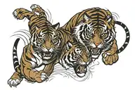 tigers fighting tattoo design idea