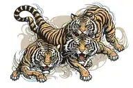 tigers fighting tattoo design idea