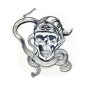 Viking with skull and snake tattoo design idea