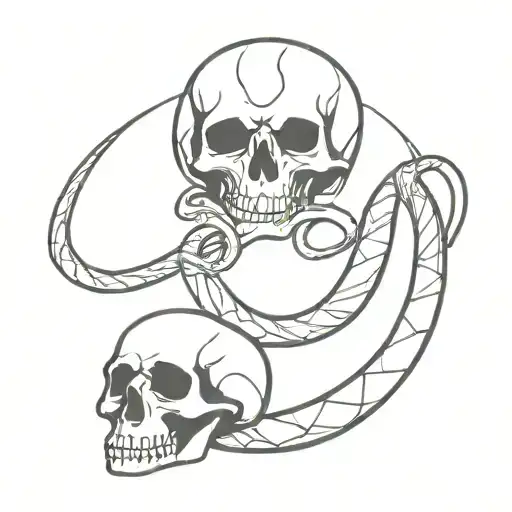 black mamba with skull tattoo design idea