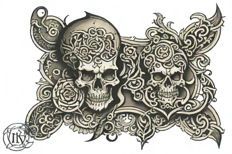 VIII•XIV•XLV on right inner bicep tattoo design idea