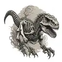 velociraptor skeleton running tattoo design idea
