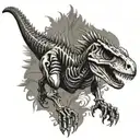 velociraptor skeleton running tattoo design idea