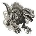 velociraptor skeleton running tattoo design idea