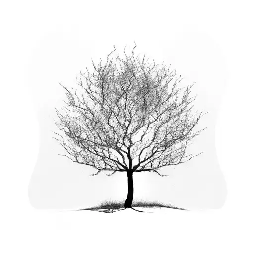 silhouette of leafless tree that looks like a hand tattoo design idea