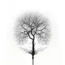 silhouette of leafless tree that looks like a hand tattoo design idea