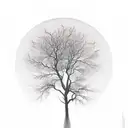 silhouette of leafless tree that looks like a hand tattoo design idea