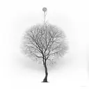 silhouette of leafless tree that looks like a hand tattoo design idea