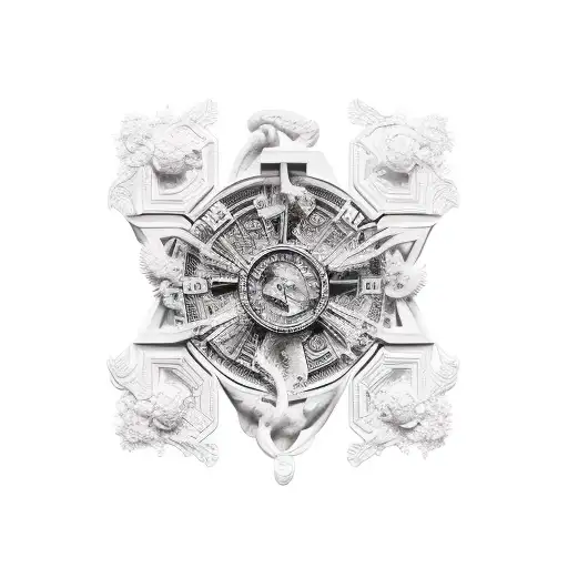 the 4 virtues of stoicism tattoo design idea