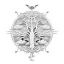 Tree of life with clockwork roots tattoo design idea