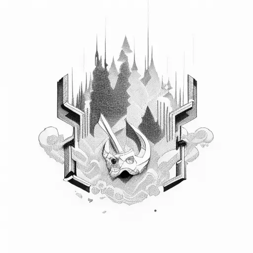 the only way out is forward tattoo design idea