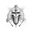 horus papyrus tattoo design idea