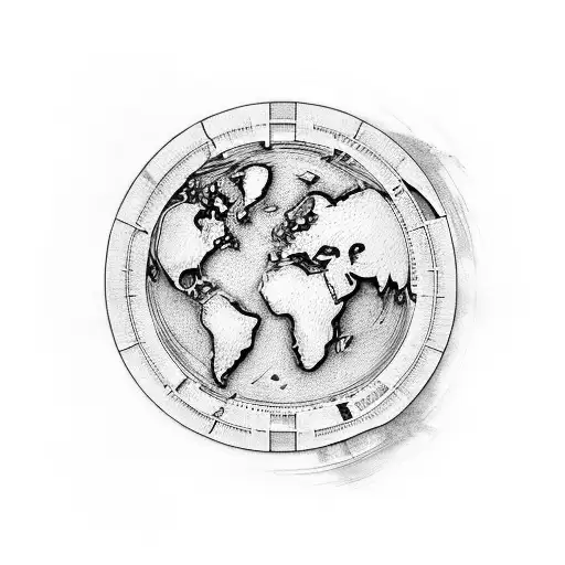 A potter's wheel with continents spinning on it tattoo design idea