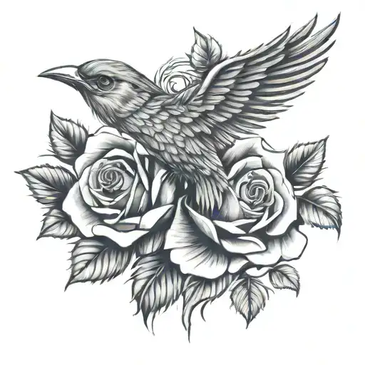 Rose Thunderbird tattoo tattoo design idea