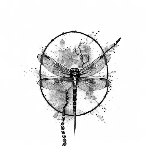 cherry blossom dragonfly death pain grief noose ink splatter blood tattoo design idea