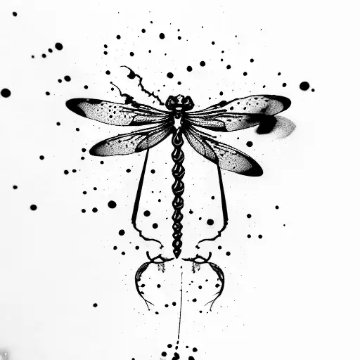 cherry blossom dragonfly death pain grief noose ink splatter blood tattoo design idea