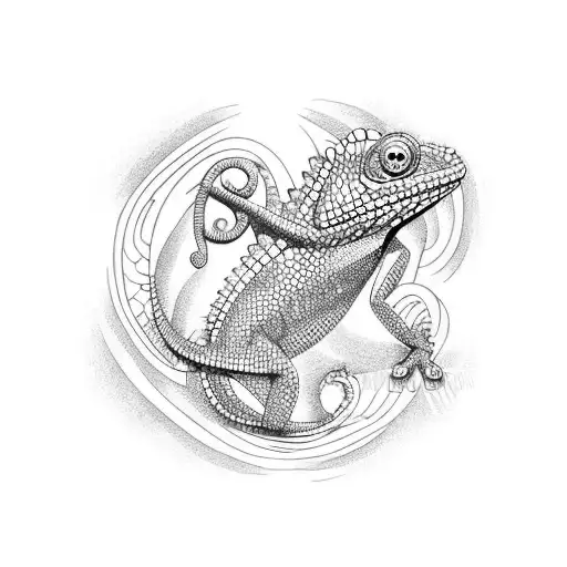 Chameleon tattoo design idea