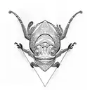 Chameleon aggressive tattoo design idea