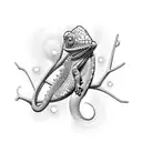 Chameleon aggressive tattoo design idea