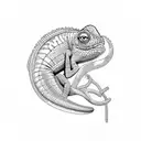 Chameleon aggressive tattoo design idea