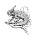 Chameleon aggressive tattoo design idea
