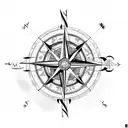 A compass guiding through rough waters tattoo design idea